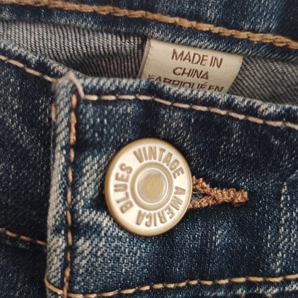 Vintage America Applique Boho Skinny Jeans 14R - Picture 8 of 14